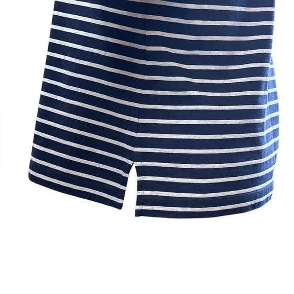 JCREW boat neck, long sleeve cotton, striped tone-on-tone navy medium weight top - Picture 3 of 8